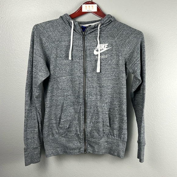 Vintage (Blue label) Nike Sportswear Gym Full Zip Hoodie in Gray - size S - Picture 2 of 9